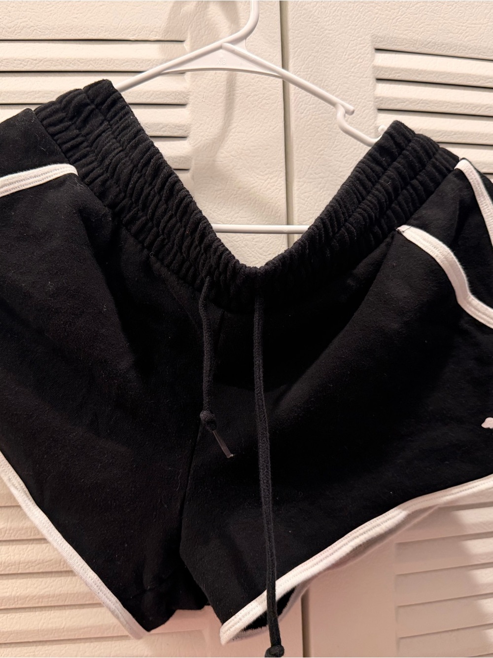 victoria secret pink Black Girls' Athletic Shorts with White Trim - Picture 2 of 3